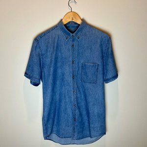 Zanerobe Men’s Medium Wash Denim Button-Up Shirt